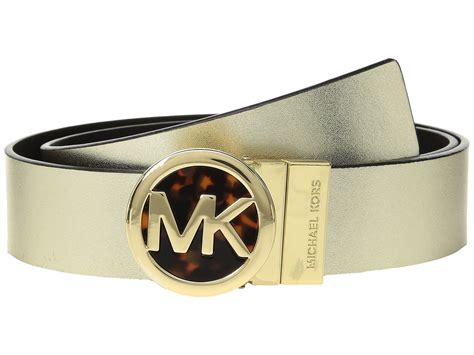 michael kors belt men's gold buckle|michael kors reversible leather belt.